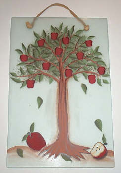 Glass Apple Tree Plaque