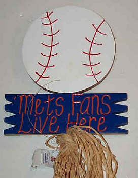 NY Mets baseball yard stake